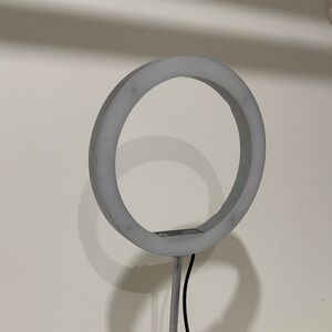 Contemporary Silver LED Circle Lamp